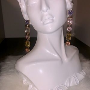 Multicolored crystal pierced earrings